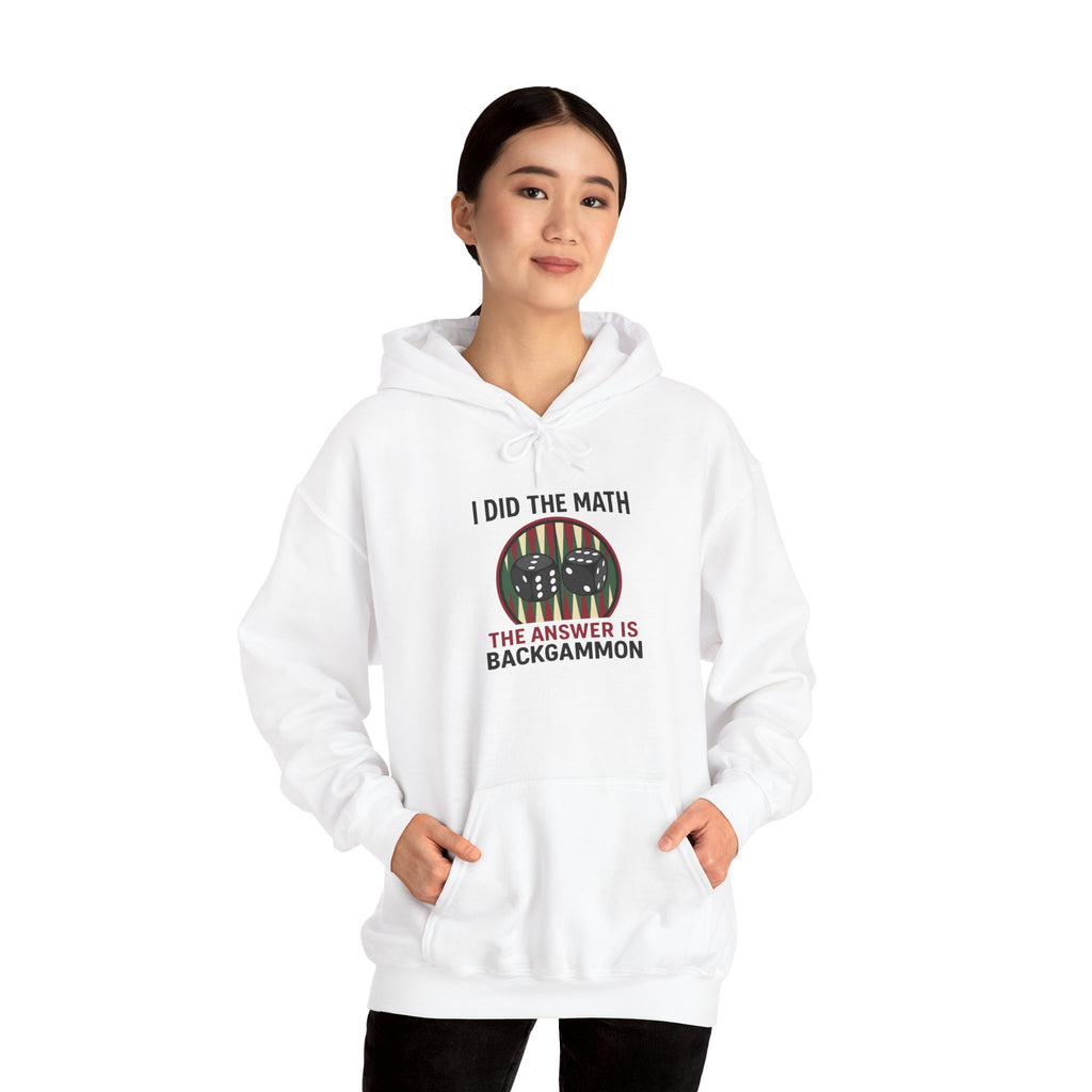 I Did The Math, The Answer Is Backgammon Unisex Heavy Blend™ Hooded Sweatshirt –  Cozy Game Night Sweatshirt