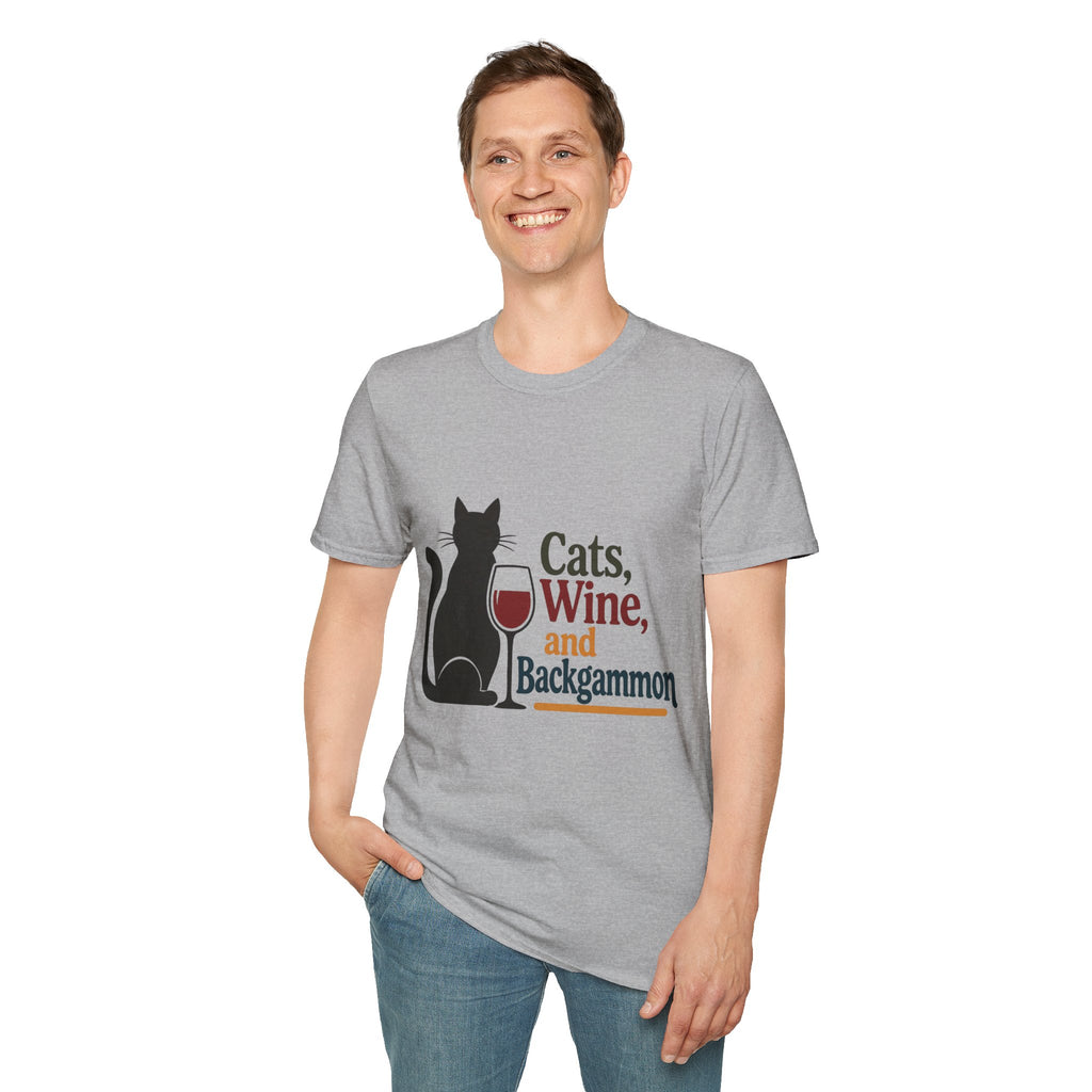 cats wine and backgammon 2 T-Shirt