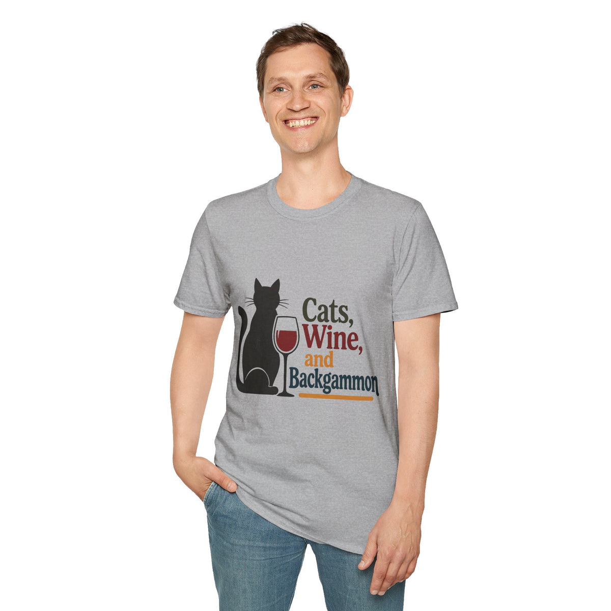 cats wine and backgammon 2 T-Shirt