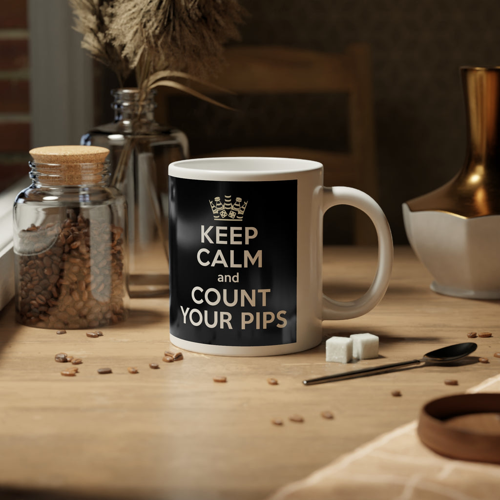 "Keep Calm and Count Your Pips" 20oz Jumbo Mug — Funny Trader Coffee Cup