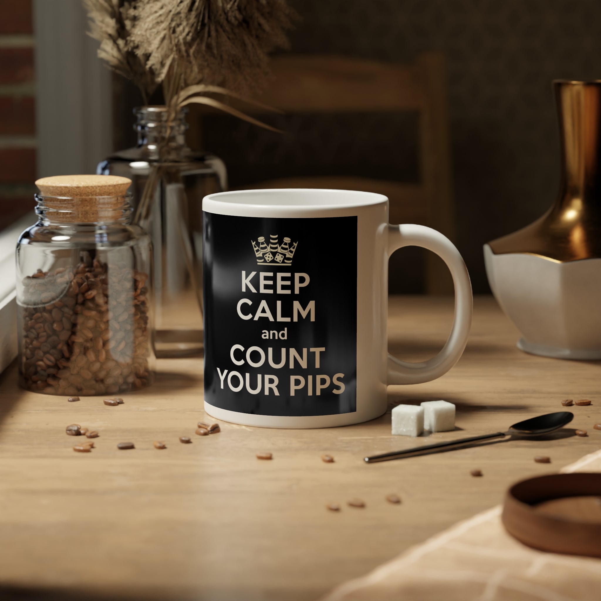 "Keep Calm and Count Your Pips" 20oz Jumbo Mug — Funny Trader Coffee Cup