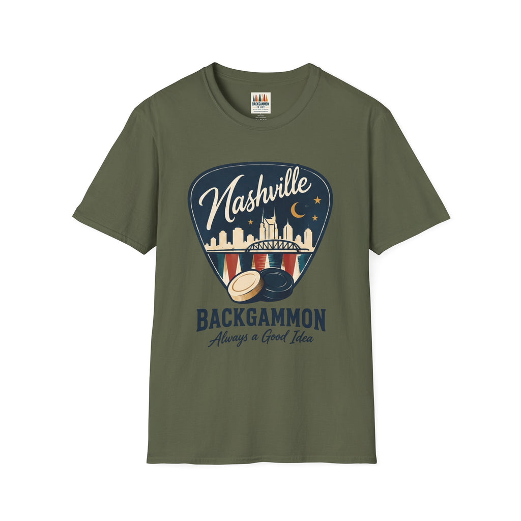 Nashville and Backgammon 2 T-Shirt — "Always a Good Idea" Vintage City Game Tee