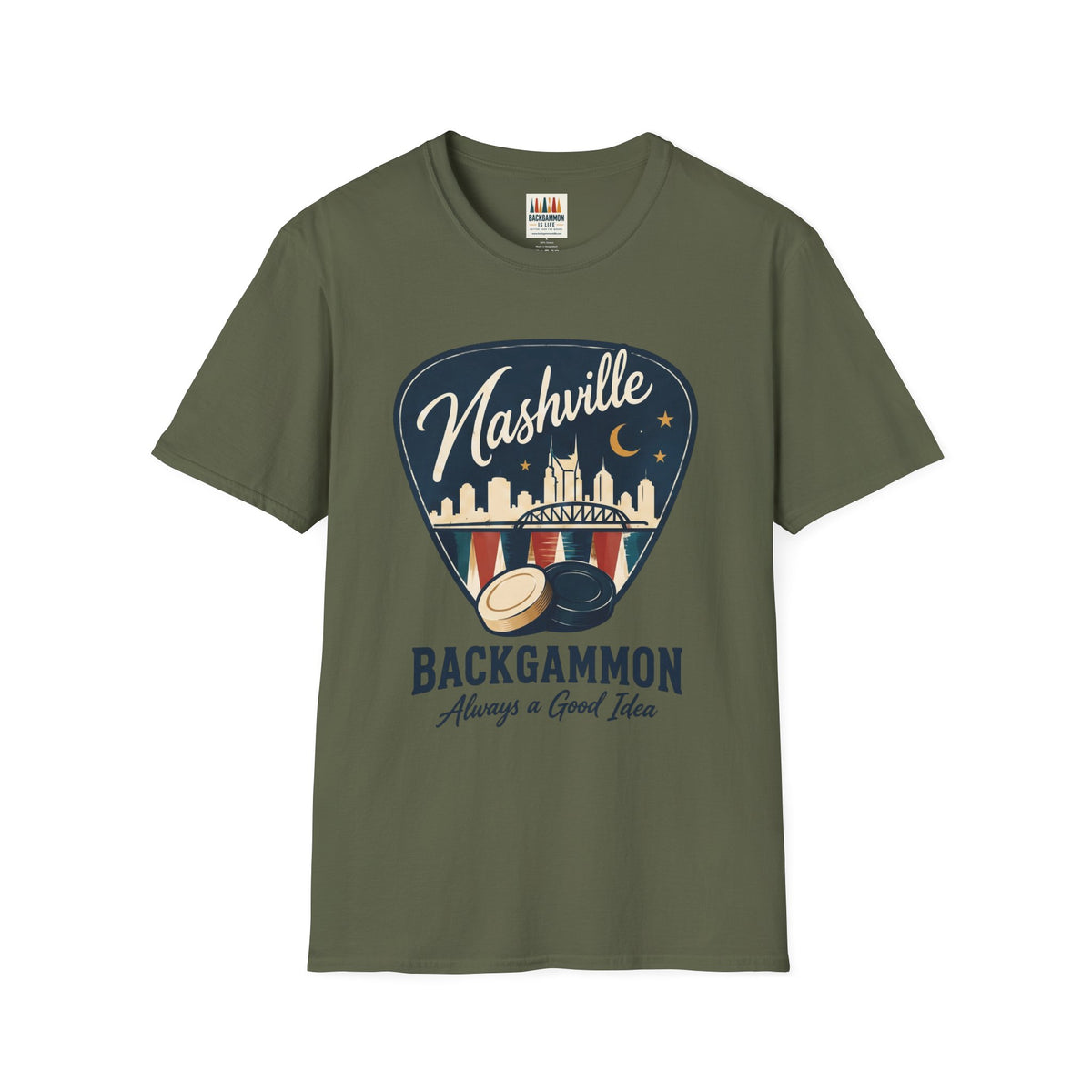 Nashville and Backgammon 2 T-Shirt — "Always a Good Idea" Vintage City Game Tee