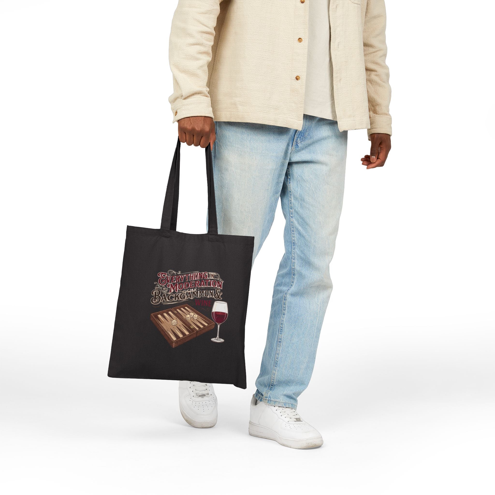 Everything In Moderation Except Backgammon And Wine Cotton Canvas Tote Bag