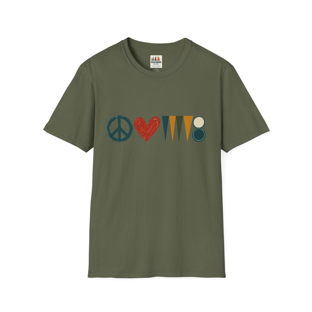 peace love and backgammon 3 T-Shirt — Retro Nature Wildlife Tee