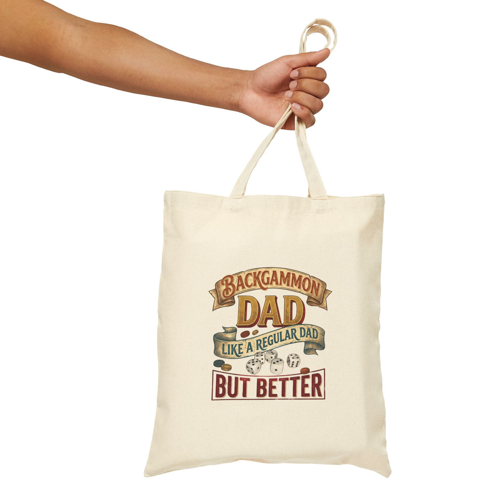 Backgammon Dad "Like a Regular Dad But Better" Cotton Canvas Tote Bag