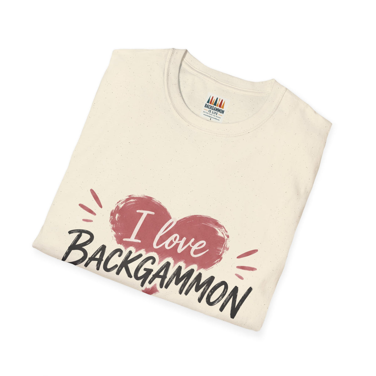 Backgammon Heart T-Shirt — "I Love Backgammon" Casual Tee