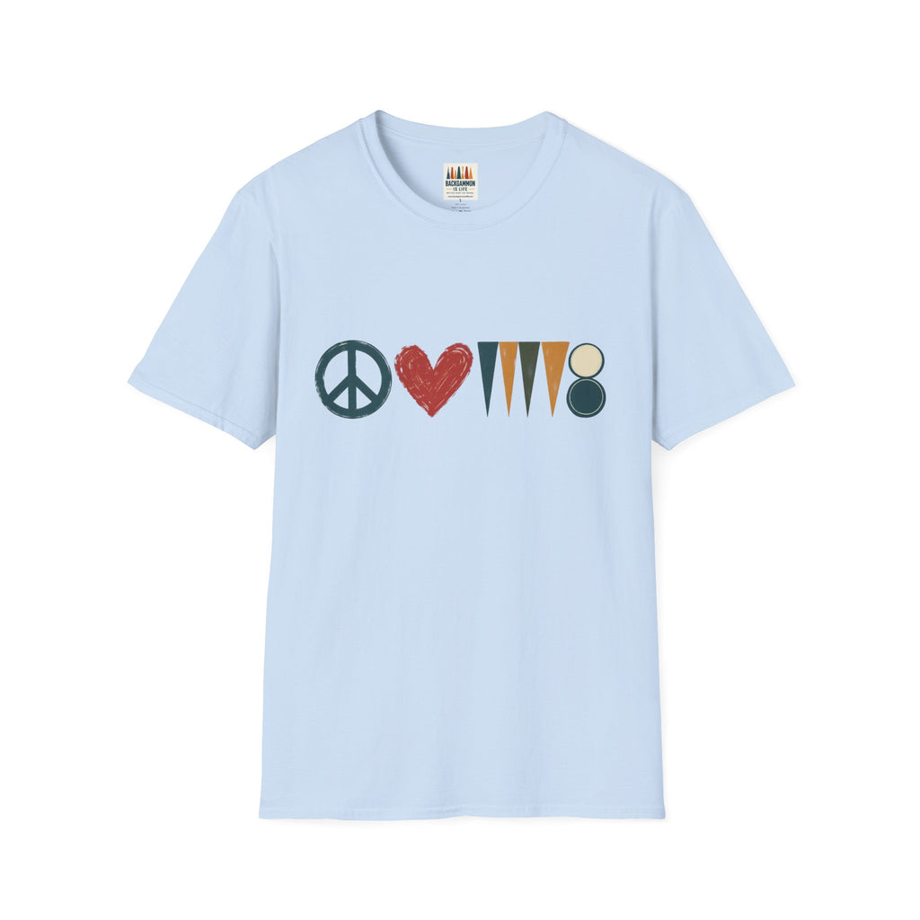 peace love and backgammon 3 T-Shirt — Retro Nature Wildlife Tee