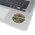 Eat. Sleep. Backgammon. Repeat. Kiss-Cut Sticker