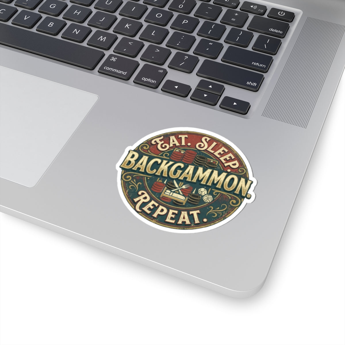 Eat. Sleep. Backgammon. Repeat. Kiss-Cut Sticker