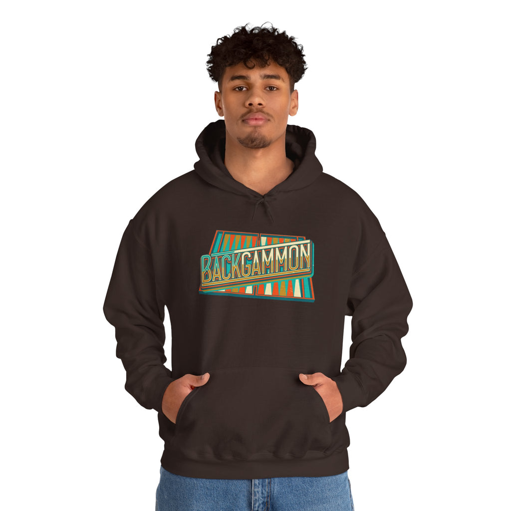 Backgammon Retro Unisex Heavy Blend™ Hooded Sweatshirt – Vintage Board Game Pullover for Players & Fans