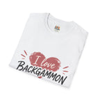 Backgammon Heart T-Shirt — "I Love Backgammon" Casual Tee