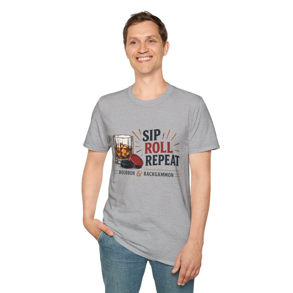 Sip Roll Repeat T-Shirt — Bourbon & Backgammon Tee