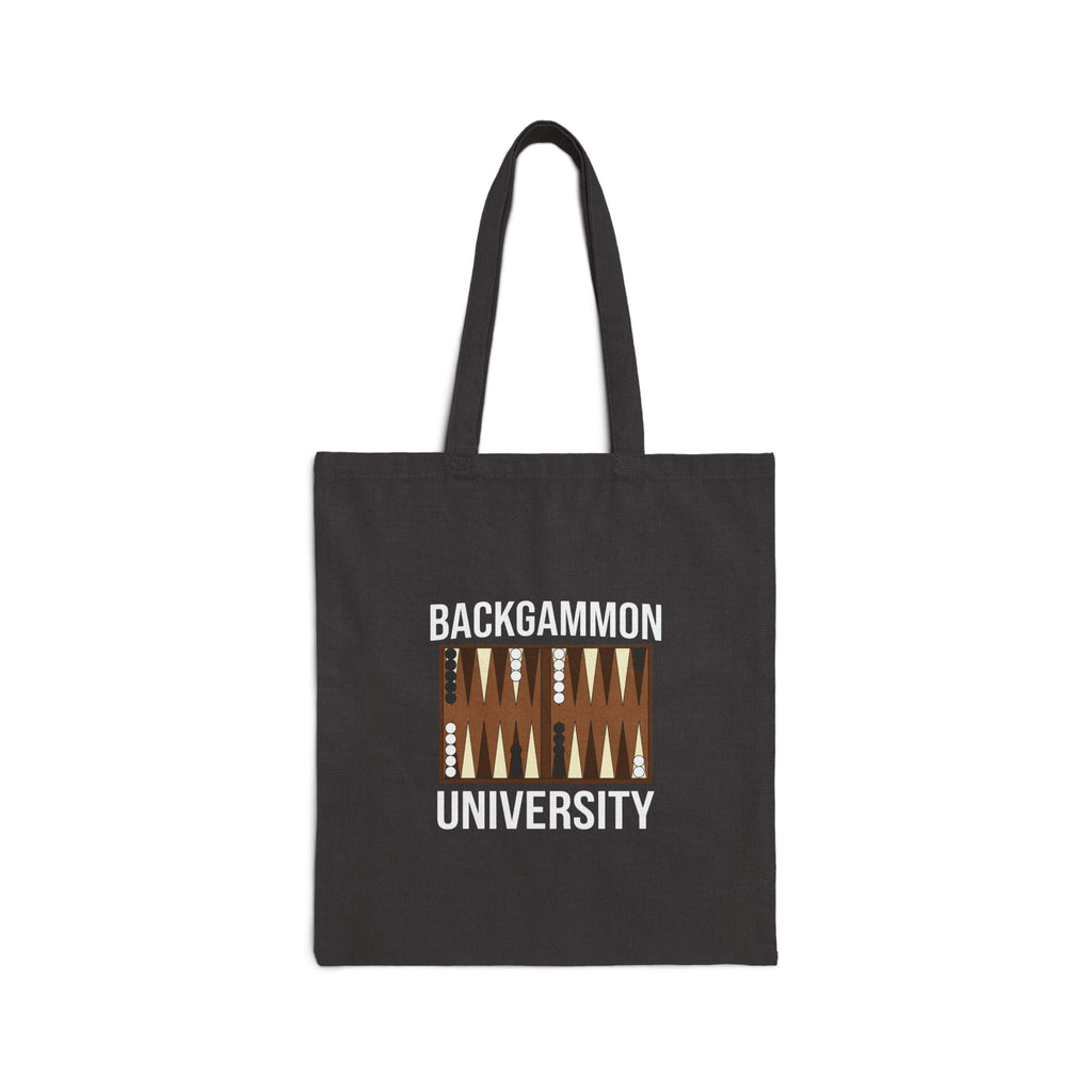 Backgammon University Canvas Tote Bag — Vintage Game Night Cotton Shopper