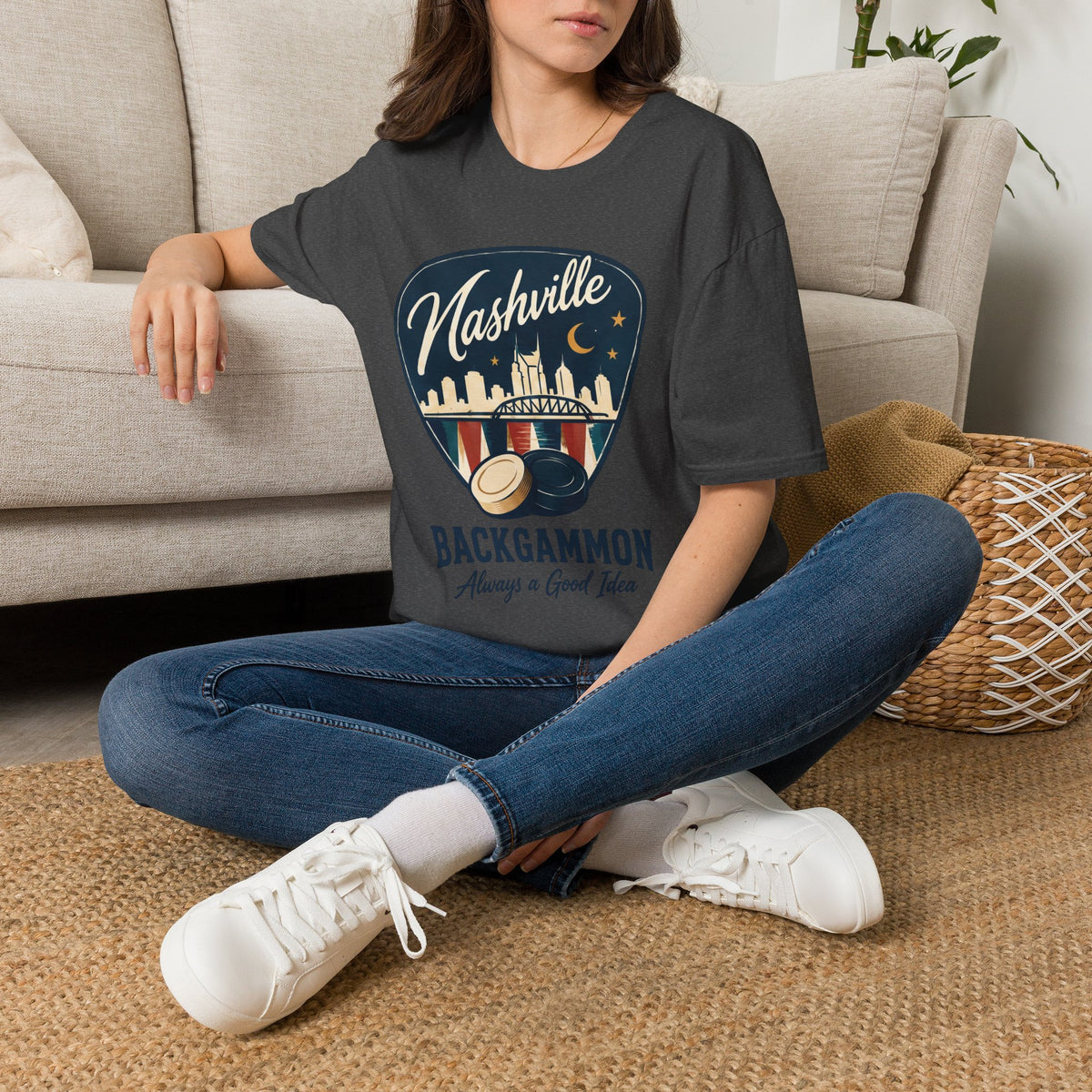 Nashville and Backgammon 2 T-Shirt — "Always a Good Idea" Vintage City Game Tee