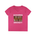 Backgammon University Ladies' V-Neck T-Shirt — Backgammon Board Graphic Tee