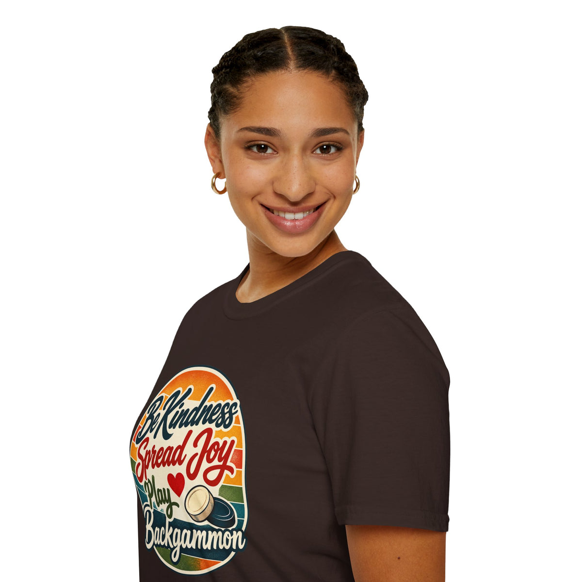 Backgammon T-Shirt — “Be Kindness Spread Joy Play Backgammon 2” Retro Graphic Tee