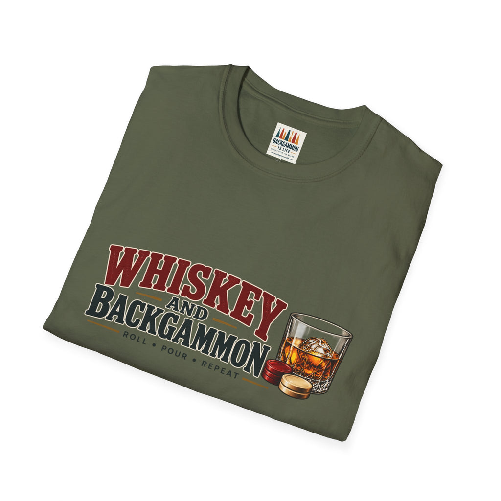 Whiskey and Backgammon T-Shirt — Vintage Bar Game Tee
