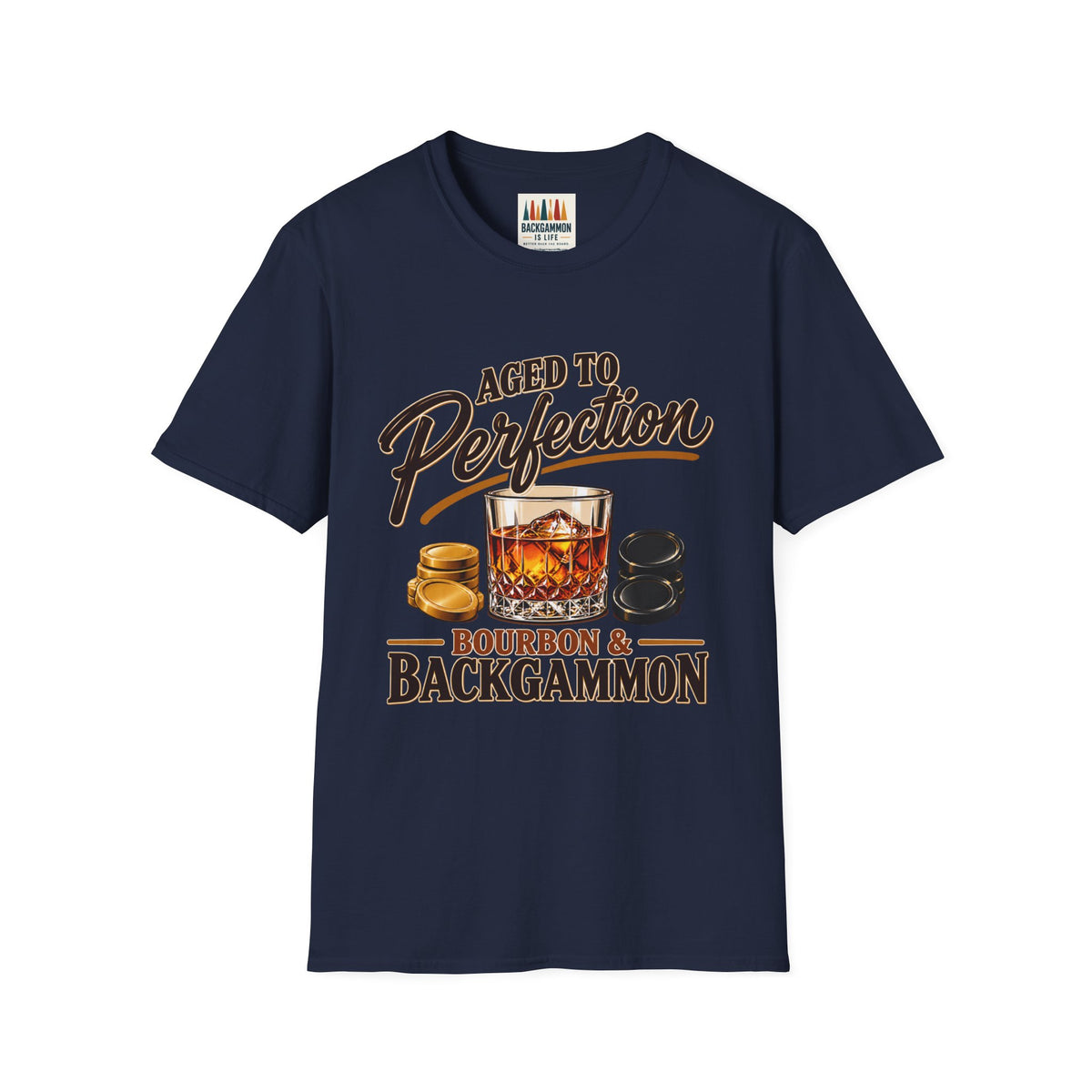 Aged to Perfection – Bourbon & Backgammon T-Shirt