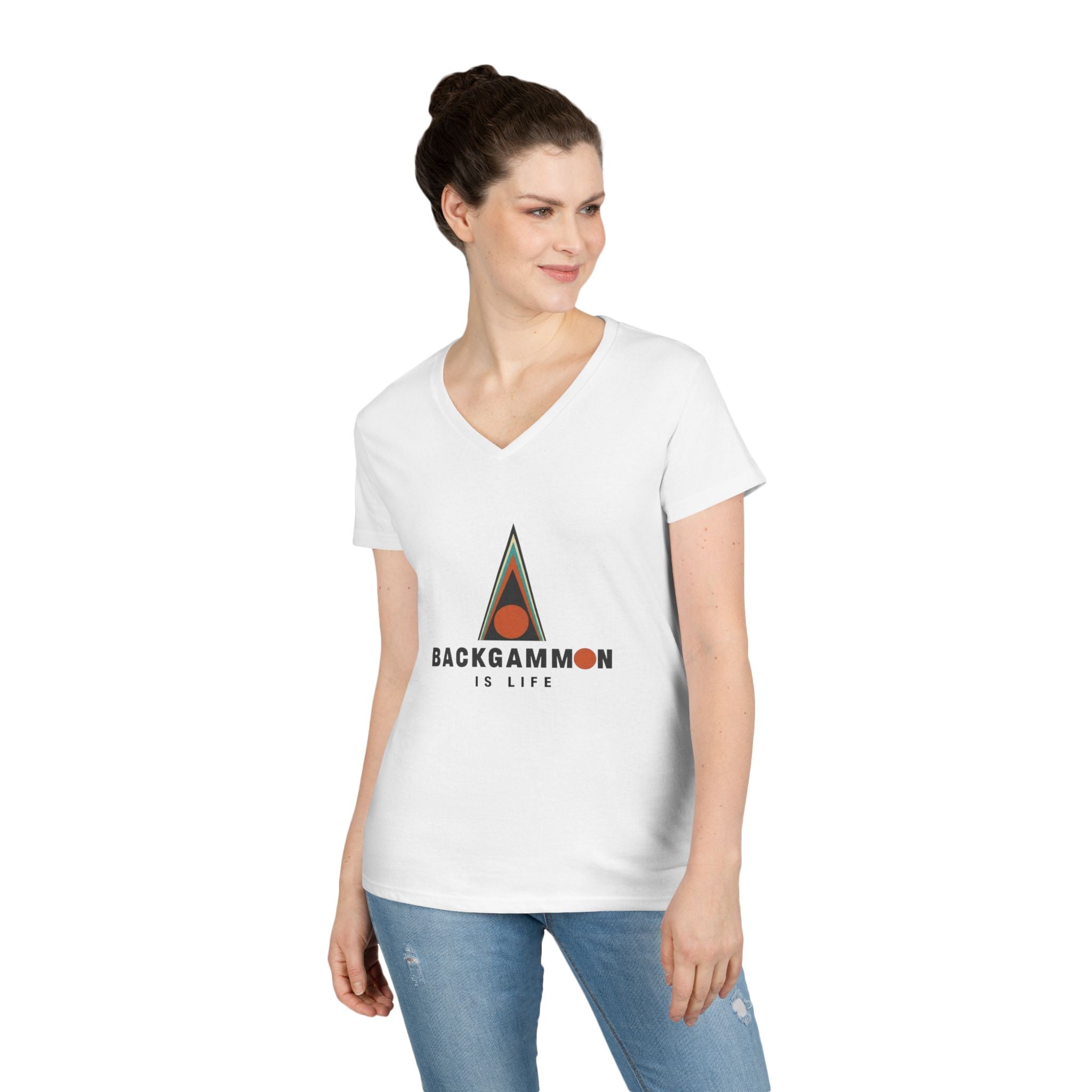 Backgammon Is Life Ladies' V-Neck T-Shirt