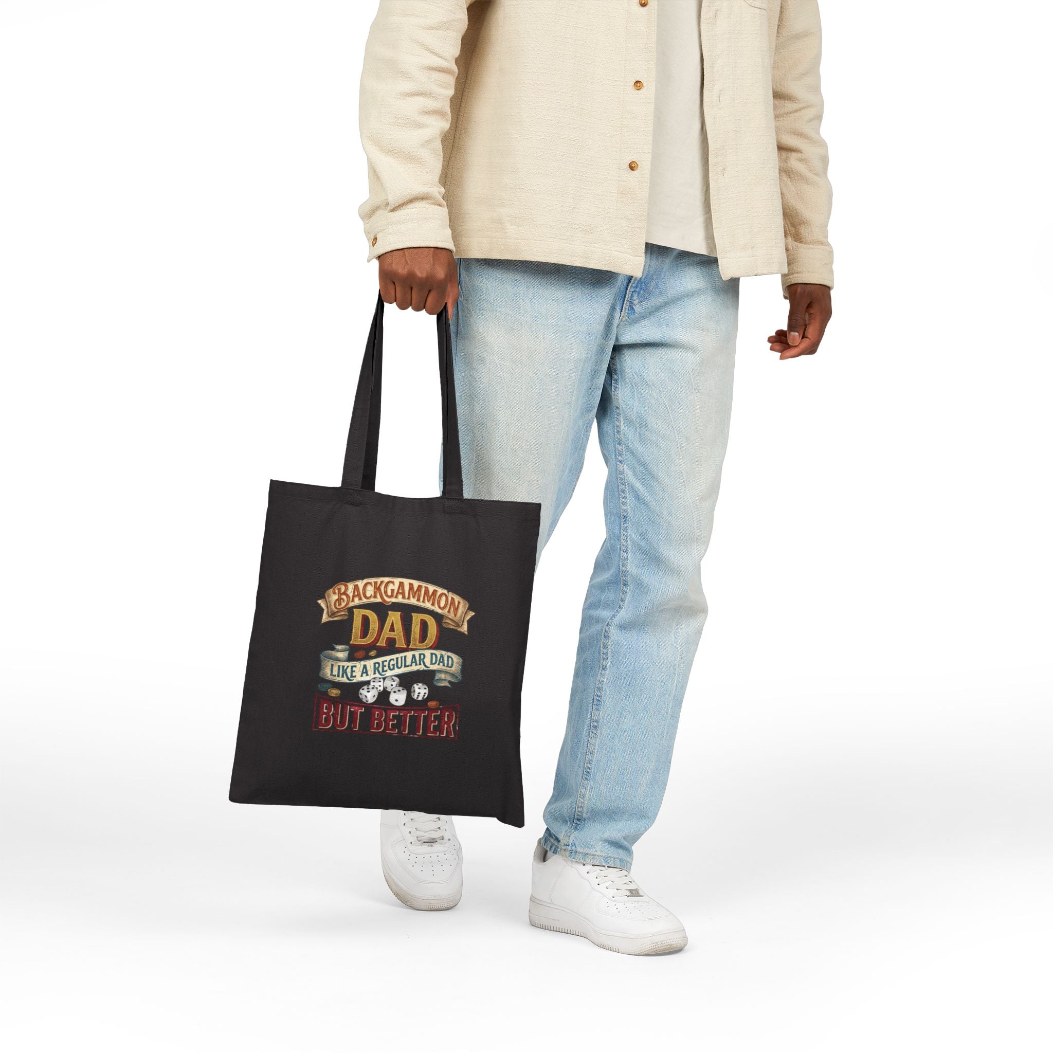 Backgammon Dad "Like a Regular Dad But Better" Cotton Canvas Tote Bag