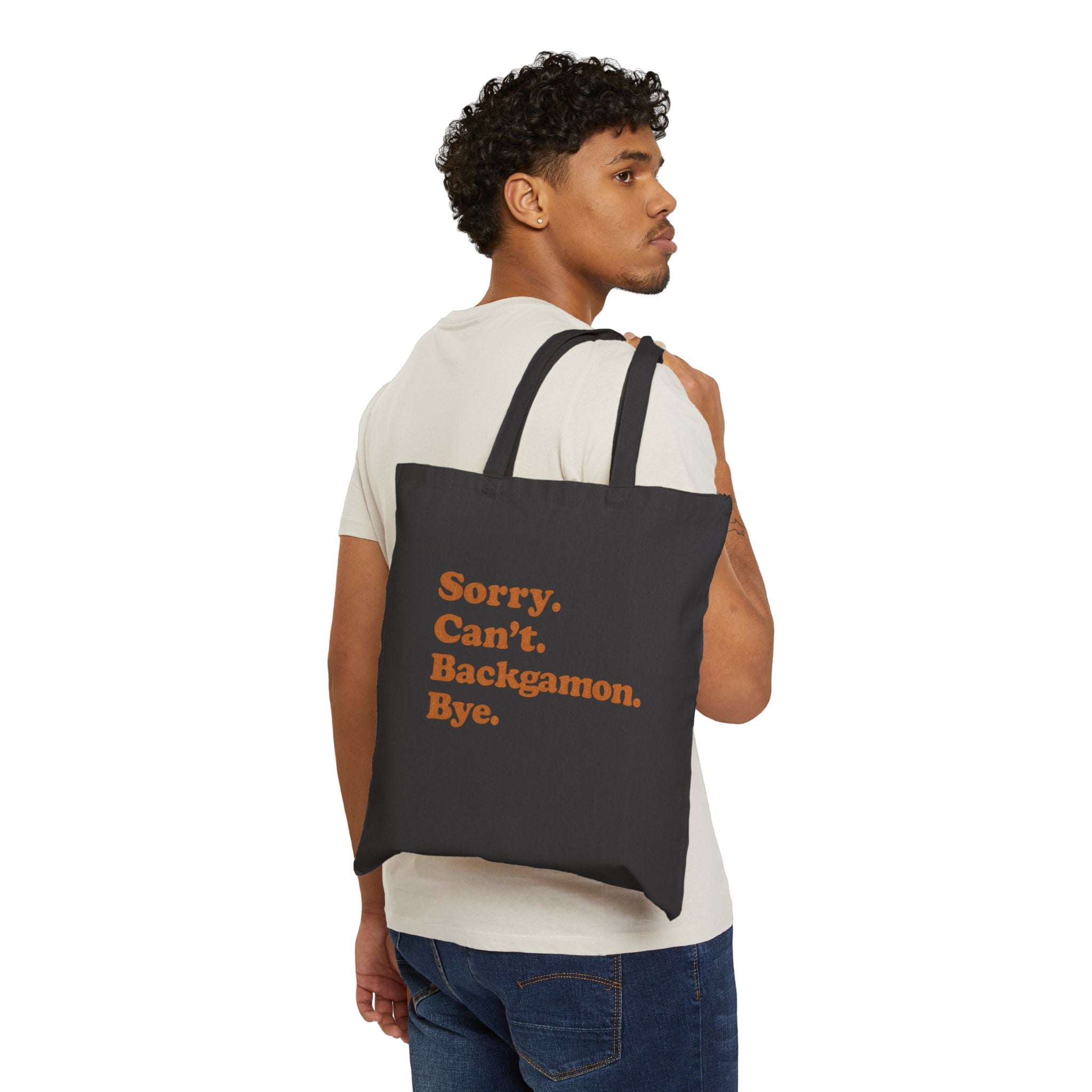 Sorry. Can't. Backgammon. Bye. Cotton Canvas Tote Bag