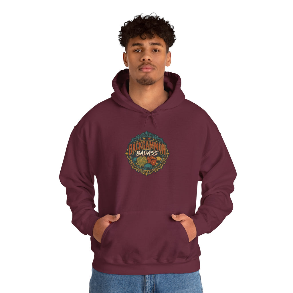 Backgammon Badass Unisex Heavy Blend™ Hooded Sweatshirt