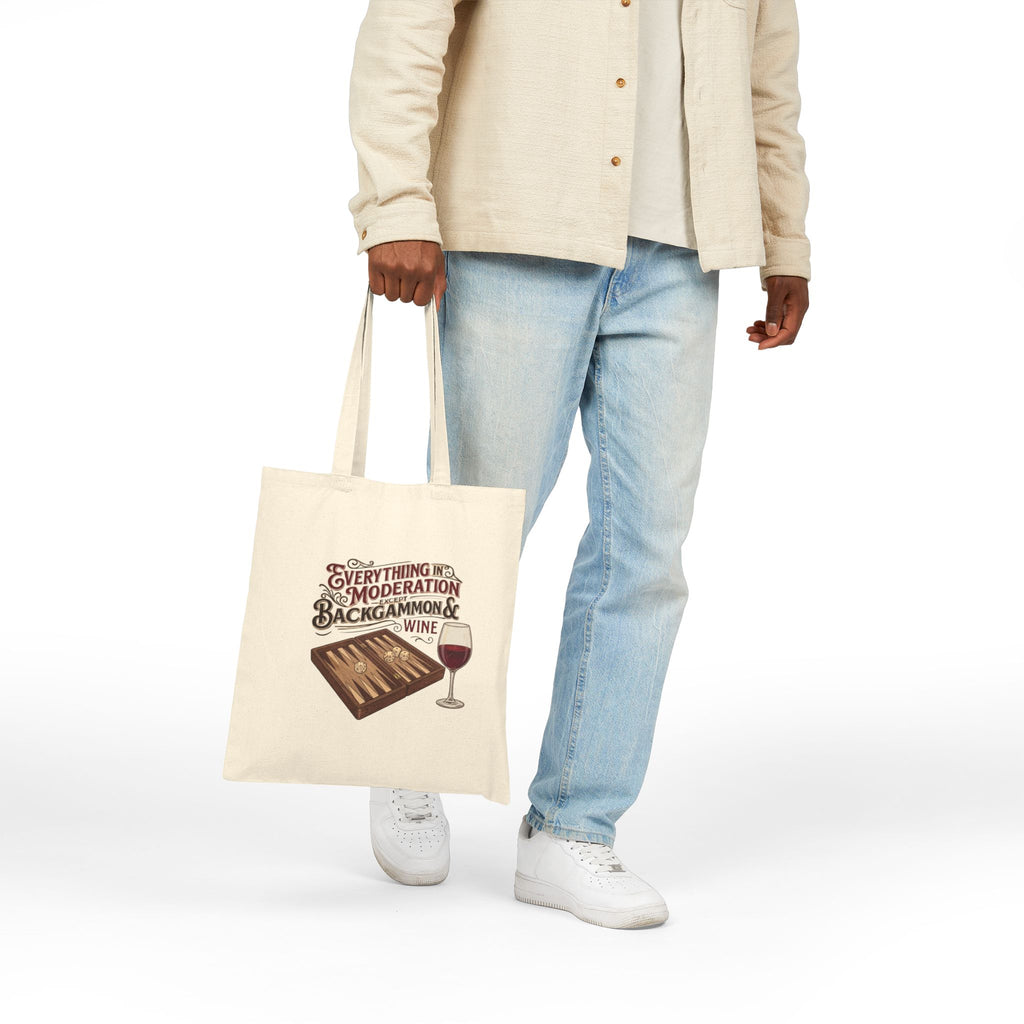 Everything In Moderation Except Backgammon And Wine Cotton Canvas Tote Bag