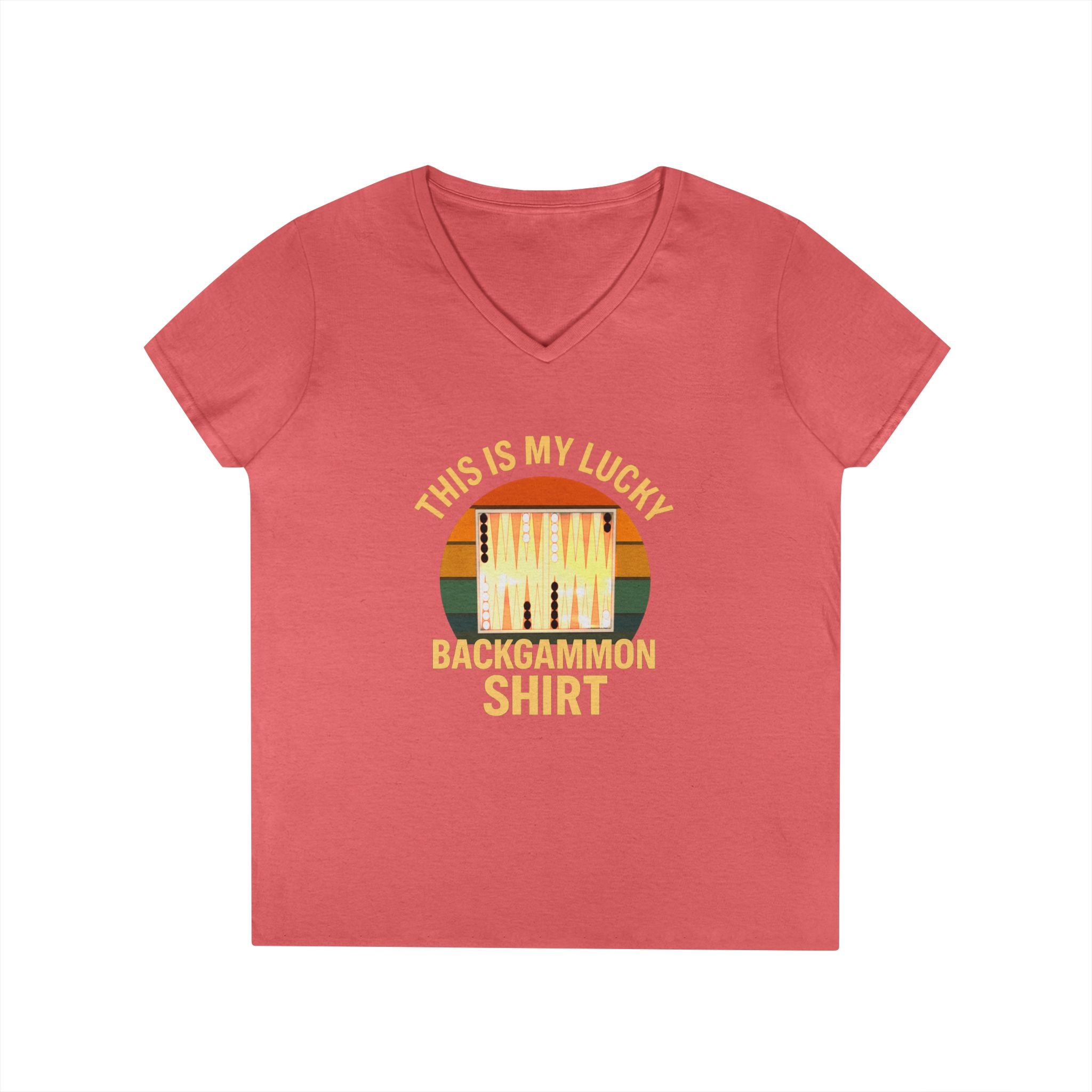 This Is My Lucky Backgammon Shirt 2 Ladies V-Neck T-shirt