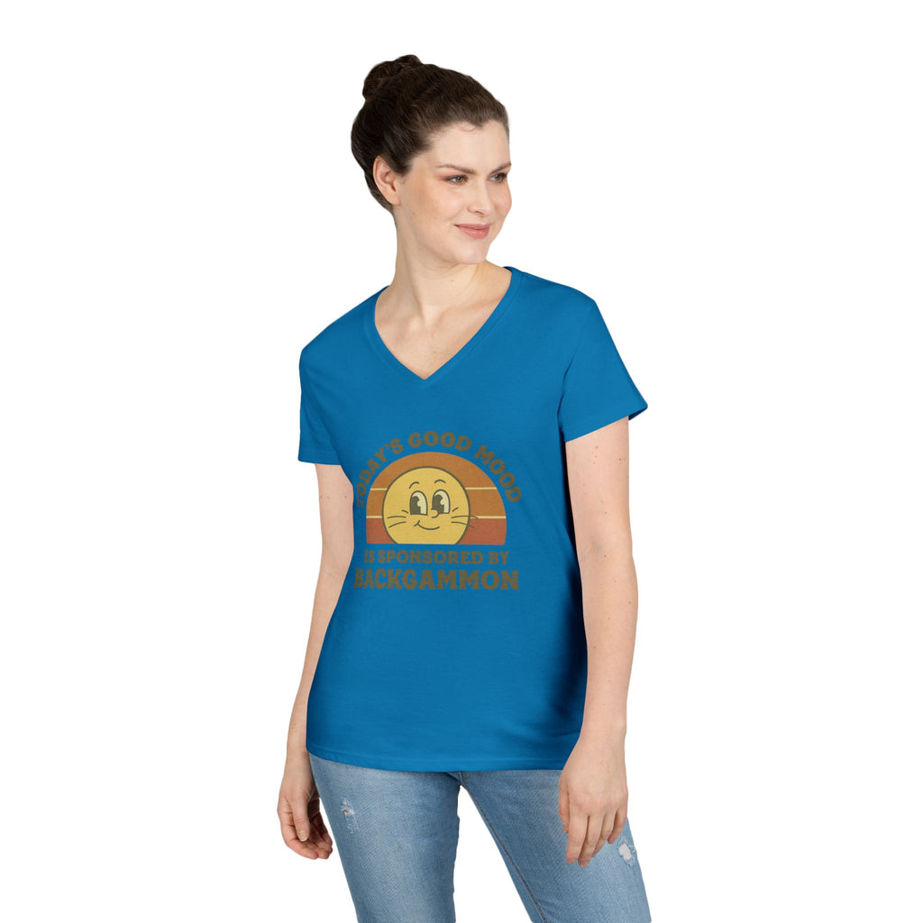 Today’s Good Mood Is Sponsored By Backgammon Ladies' V-Neck T-Shirt