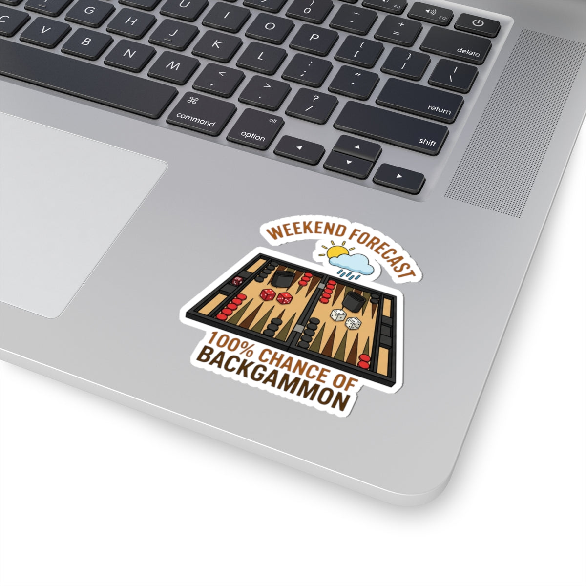 Weekend Forecast: 100% Chance of Backgammon Kiss-Cut Stickers