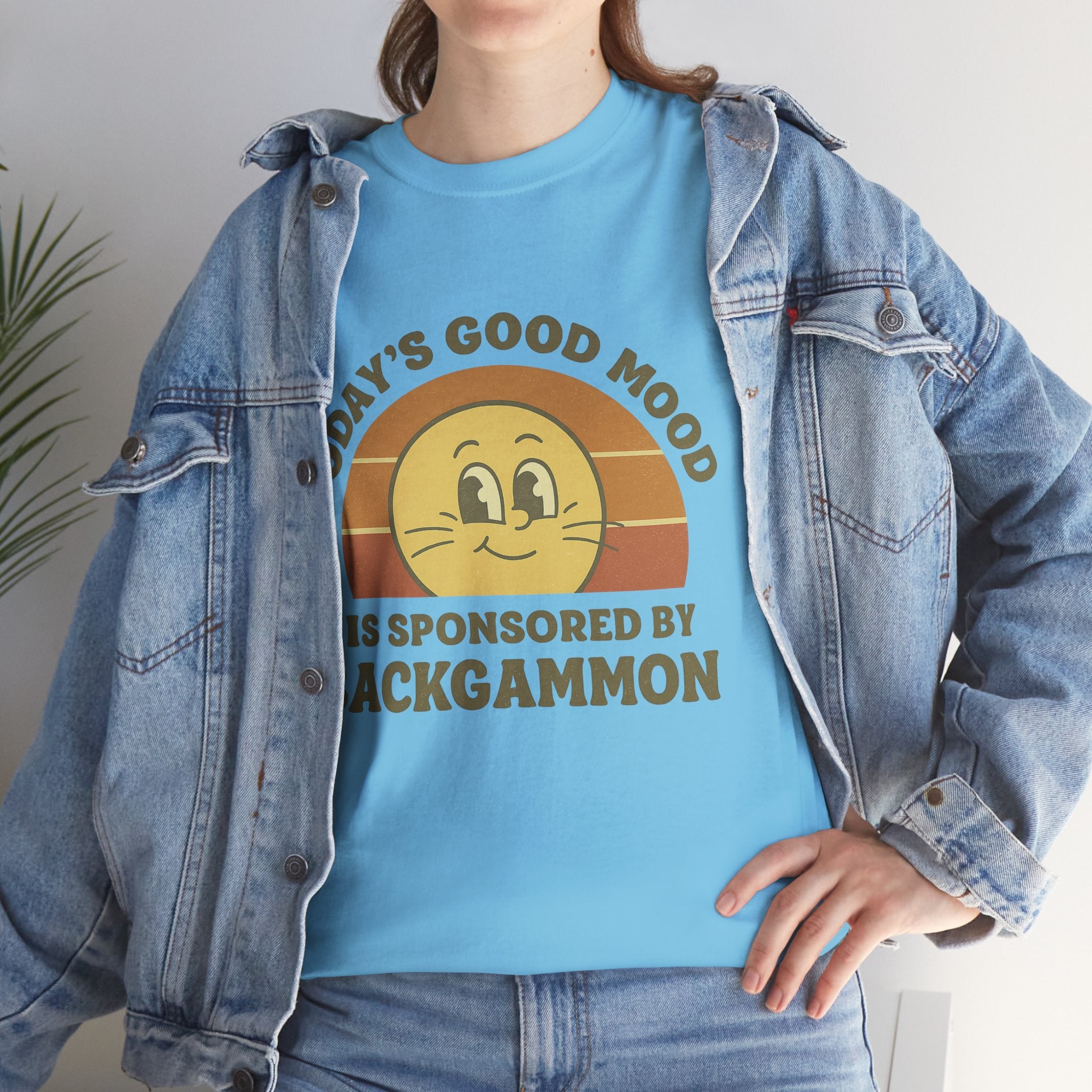 "Today’s Good Mood Is Sponsored by Backgammon" T-Shirt | Retro Smiley Tee