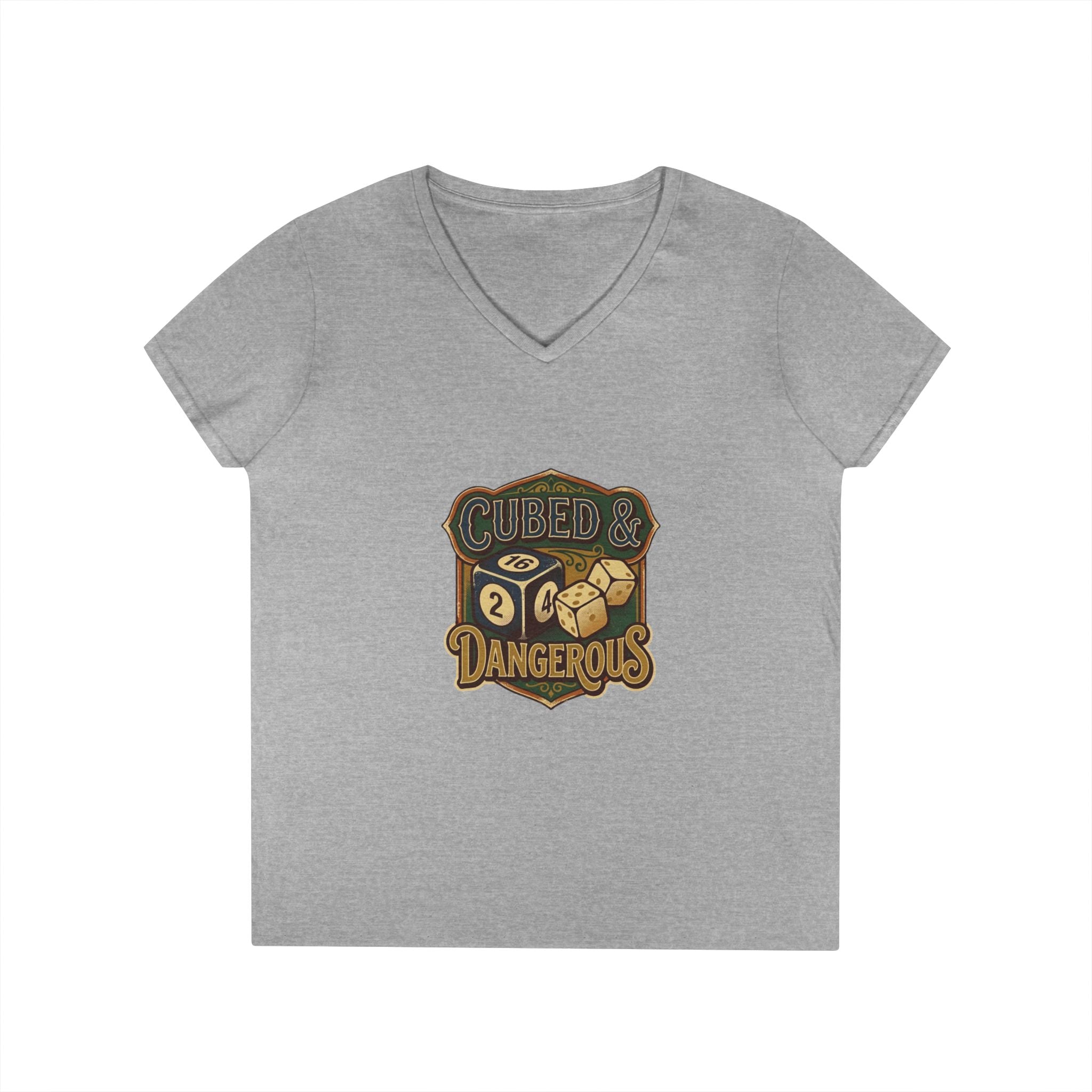 Cubed & Dangerous Ladies' V-Neck T-Shirt