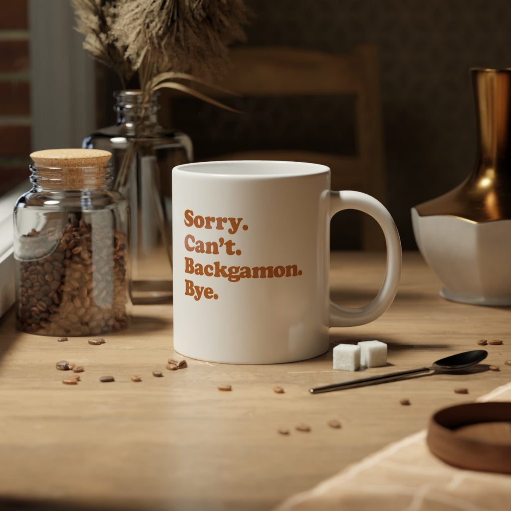 Sorry. Can't. Backgammon. Bye. Jumbo Mug, 20oz