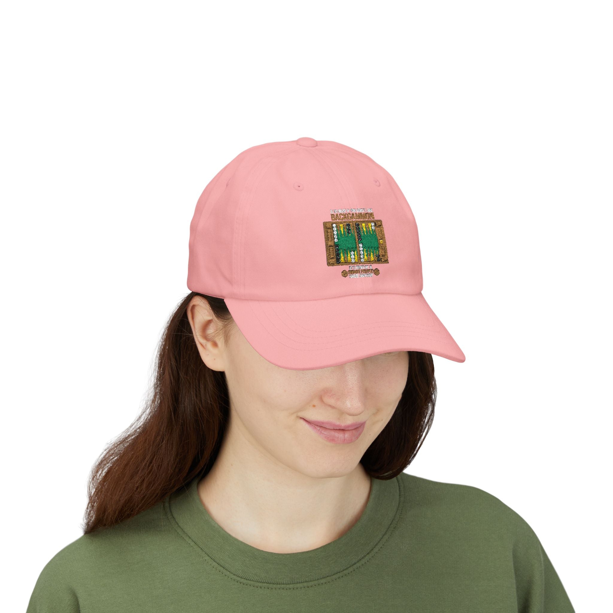 "It's Okay If You Don't Like Backgammon"Dad Cap — Embroidered Backgammon Board Vintage Game Hat