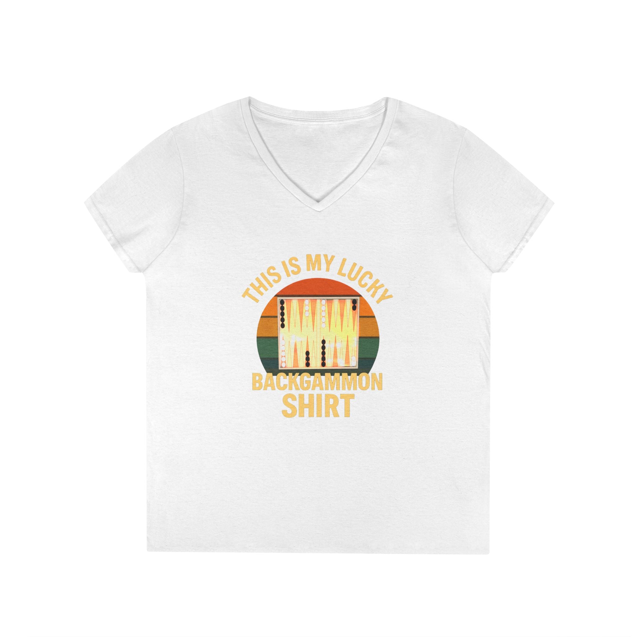 This Is My Lucky Backgammon Shirt 2 Ladies V-Neck T-shirt