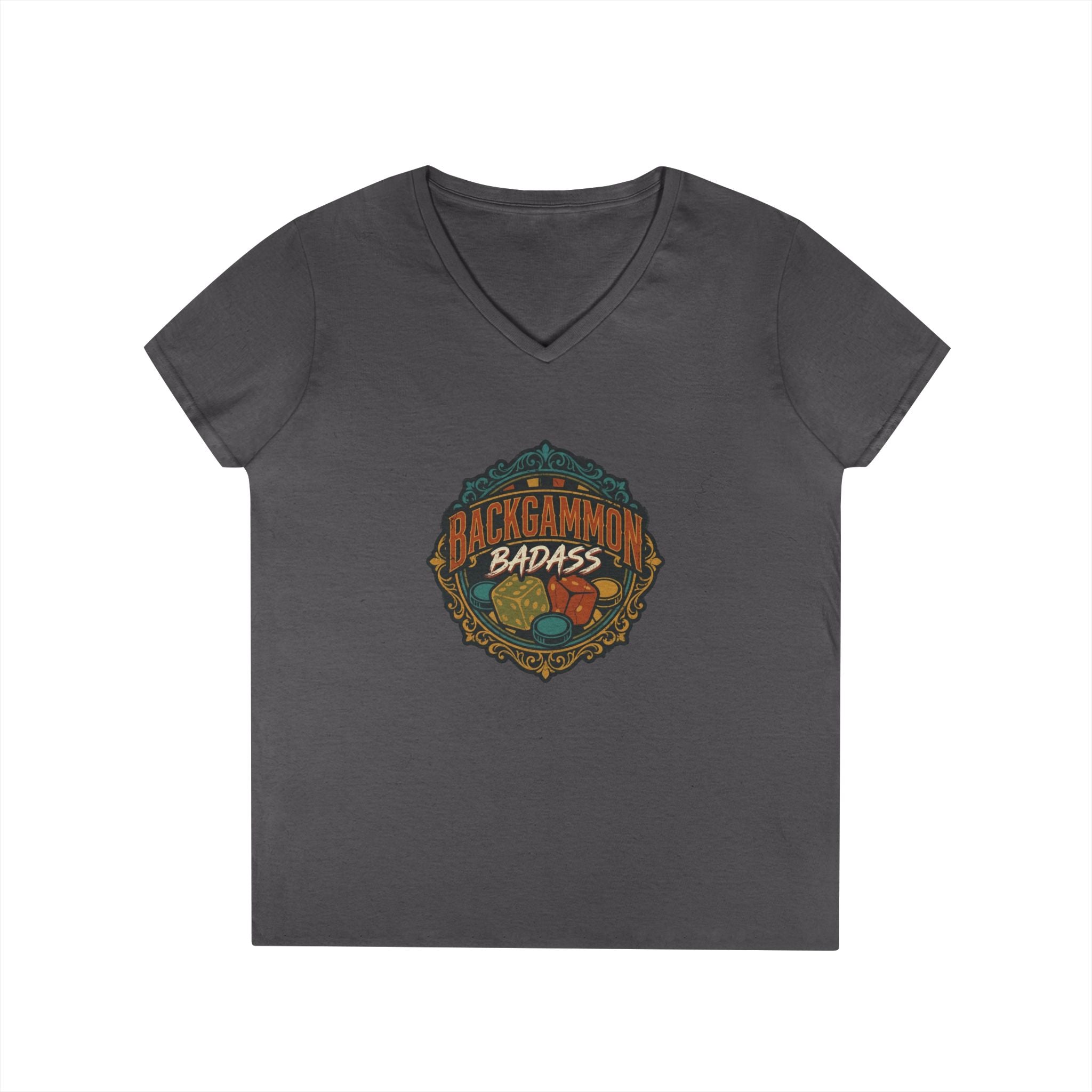 Backgammon Badass Ladies' V-Neck T-Shirt