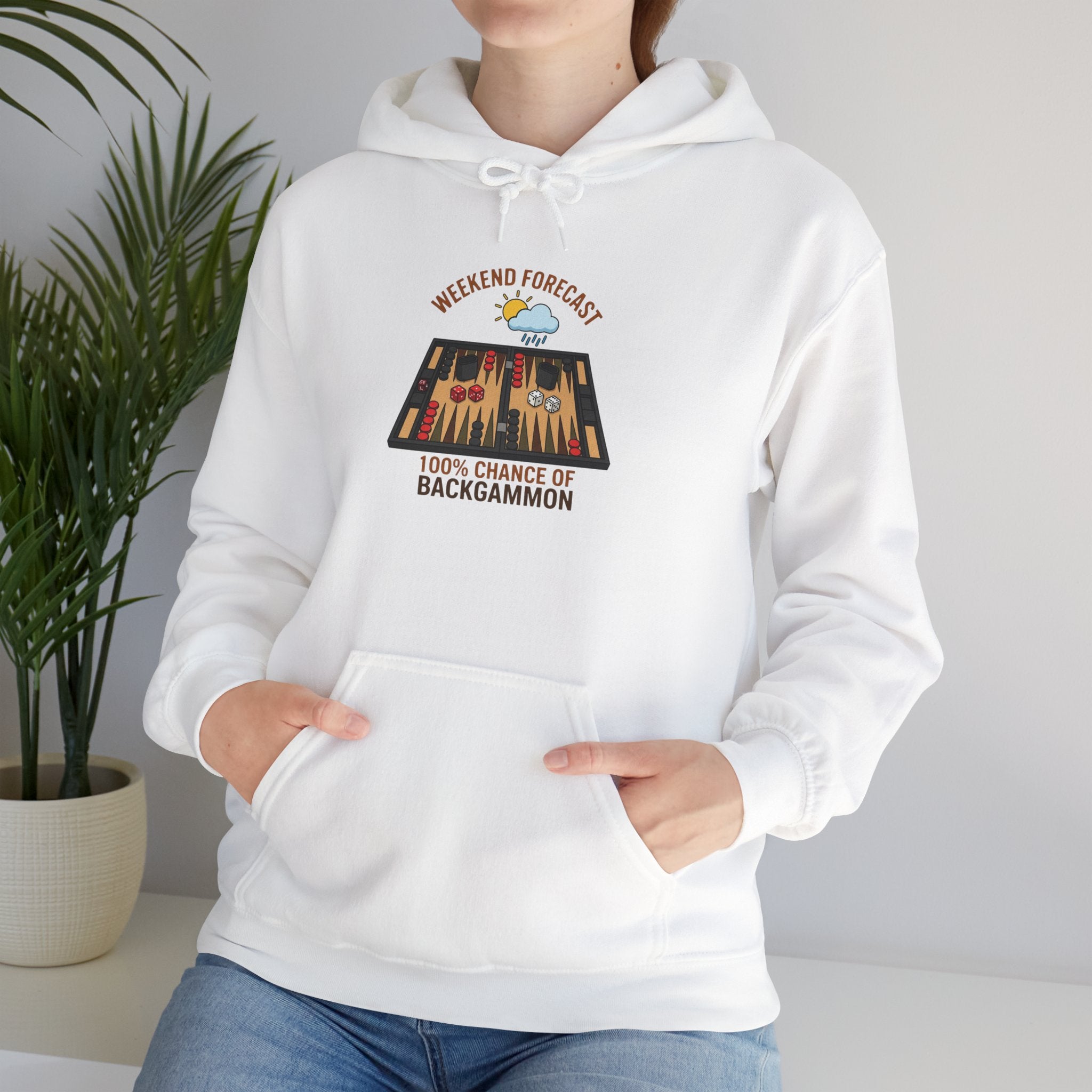 Weekend Forecast: 100% Chance of Backgammon Unisex Heavy Blend™ Hooded Sweatshirt