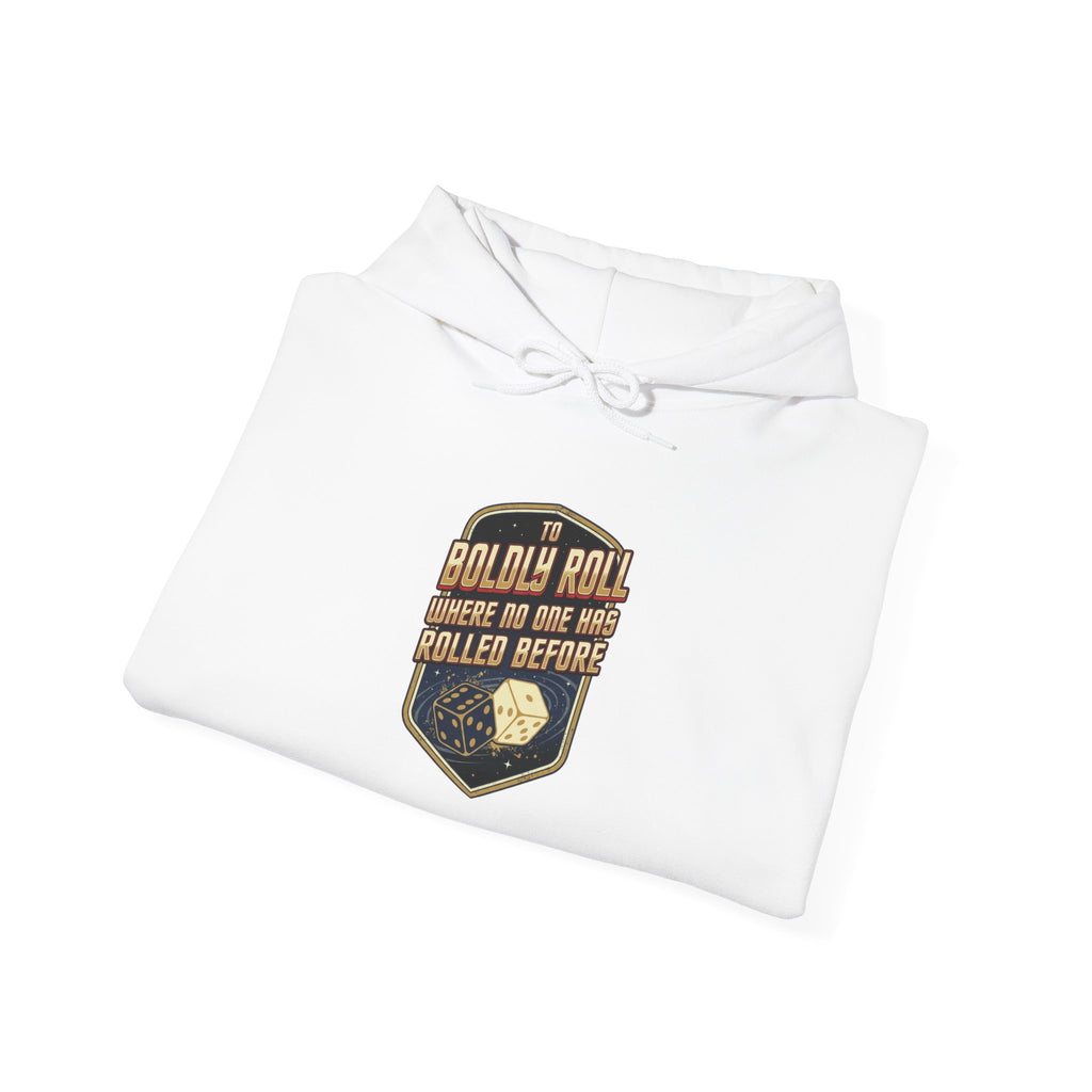 " To Boldly Roll Where No Die Has Rolled Before" Unisex Heavy Blend™ Hooded Sweatshirt