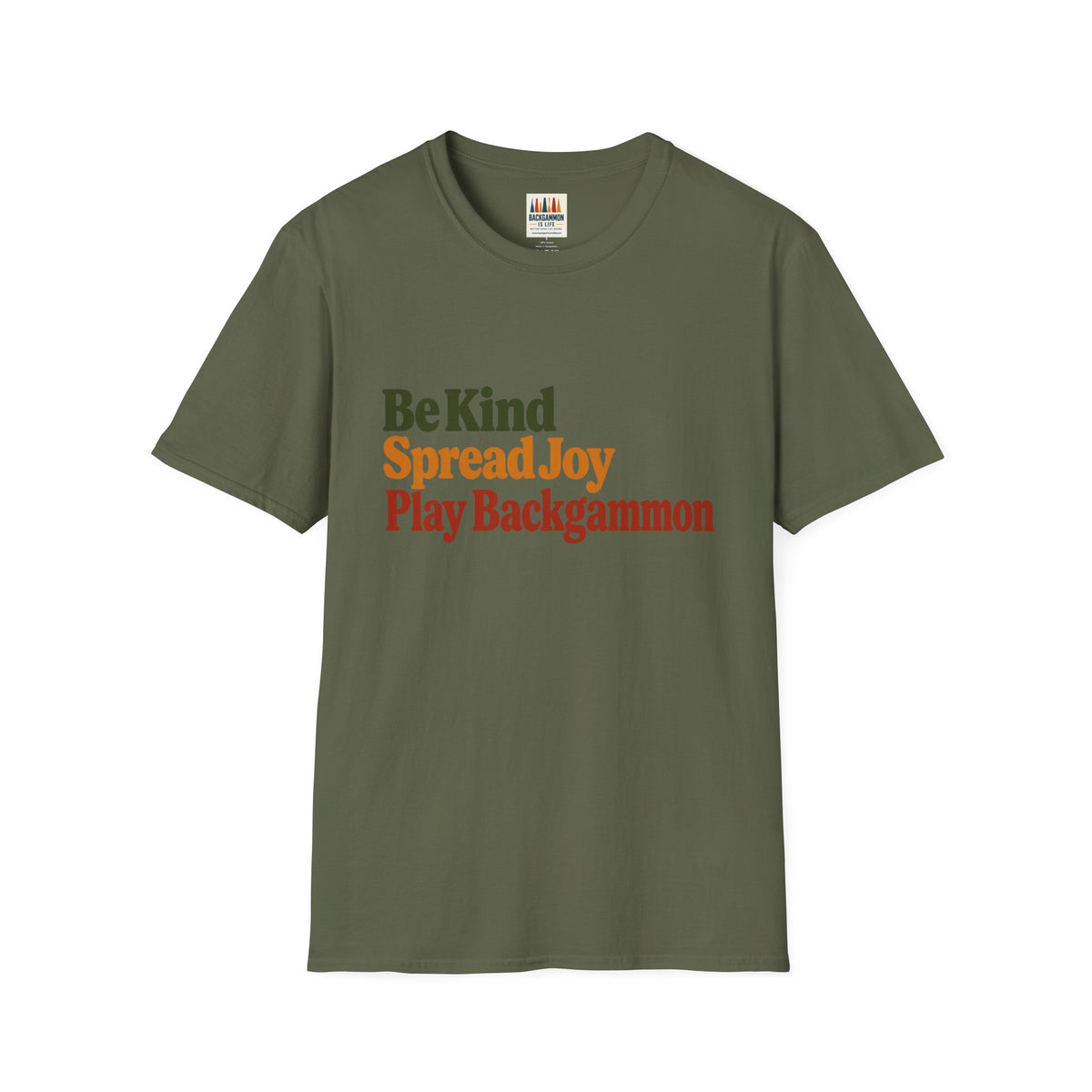 Backgammon T-Shirt — Be Kind Spread Joy Play Backgammon Tee