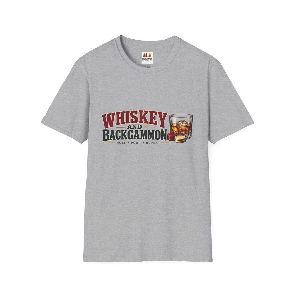 Whiskey and Backgammon T-Shirt — Vintage Bar Game Tee