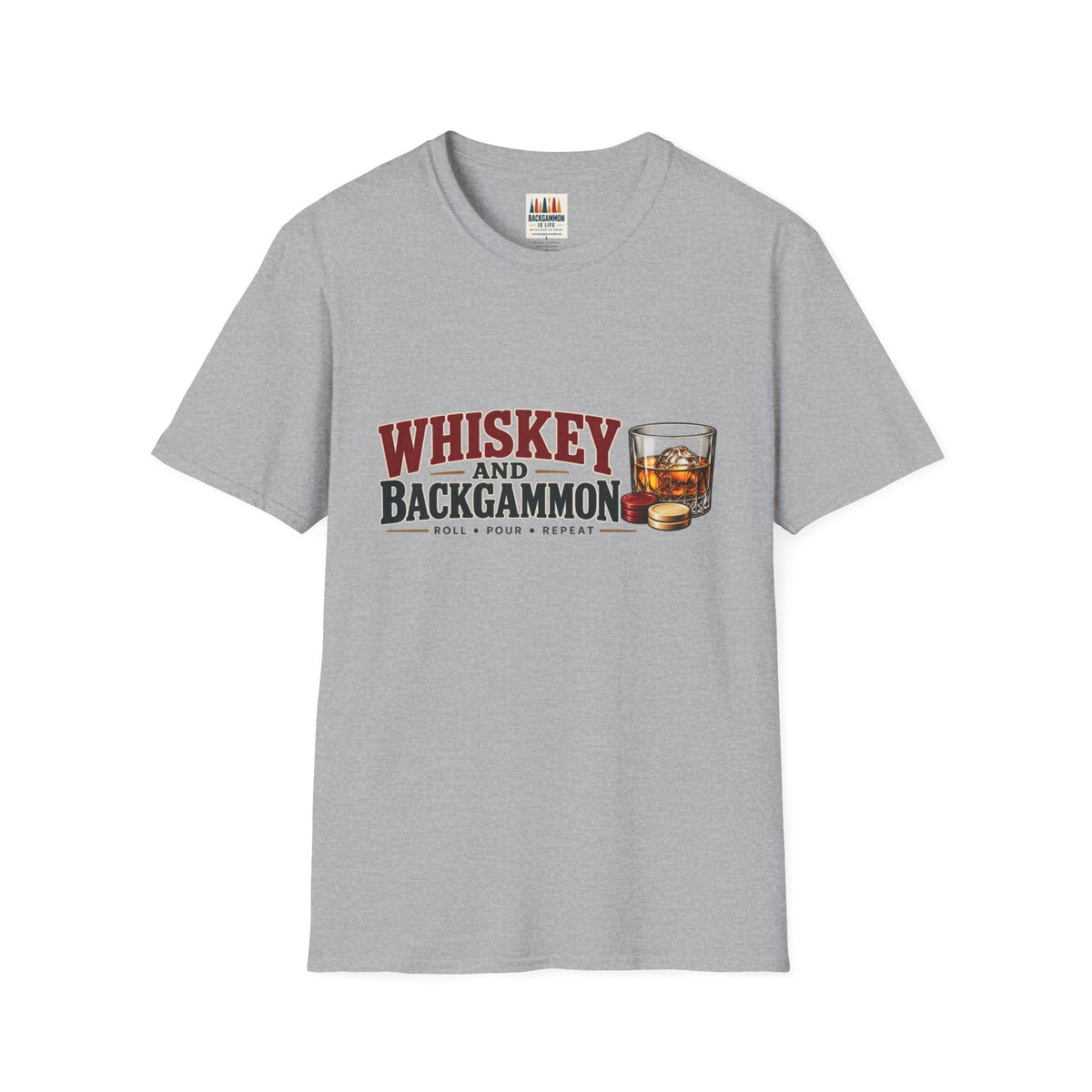 Whiskey and Backgammon T-Shirt — Vintage Bar Game Tee