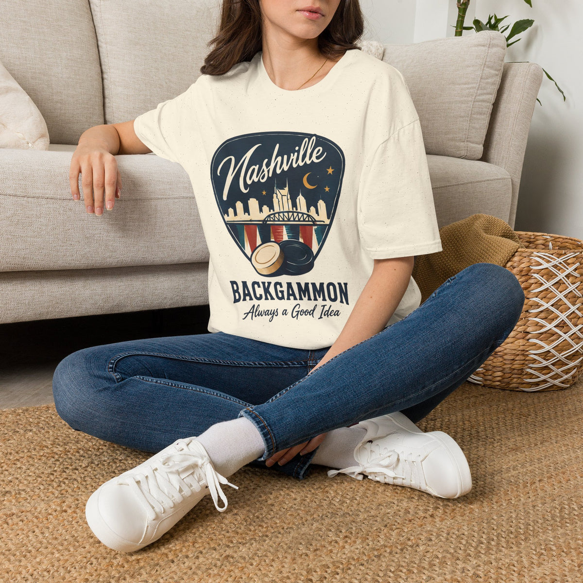Nashville and Backgammon 2 T-Shirt — "Always a Good Idea" Vintage City Game Tee