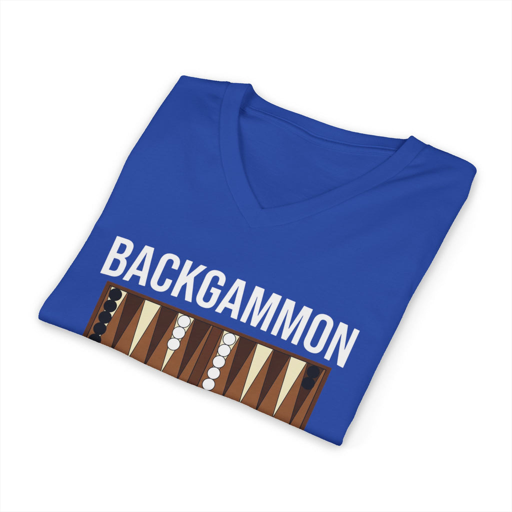 Backgammon University V-Neck Tee — Backgammon Board Graphic Shirt