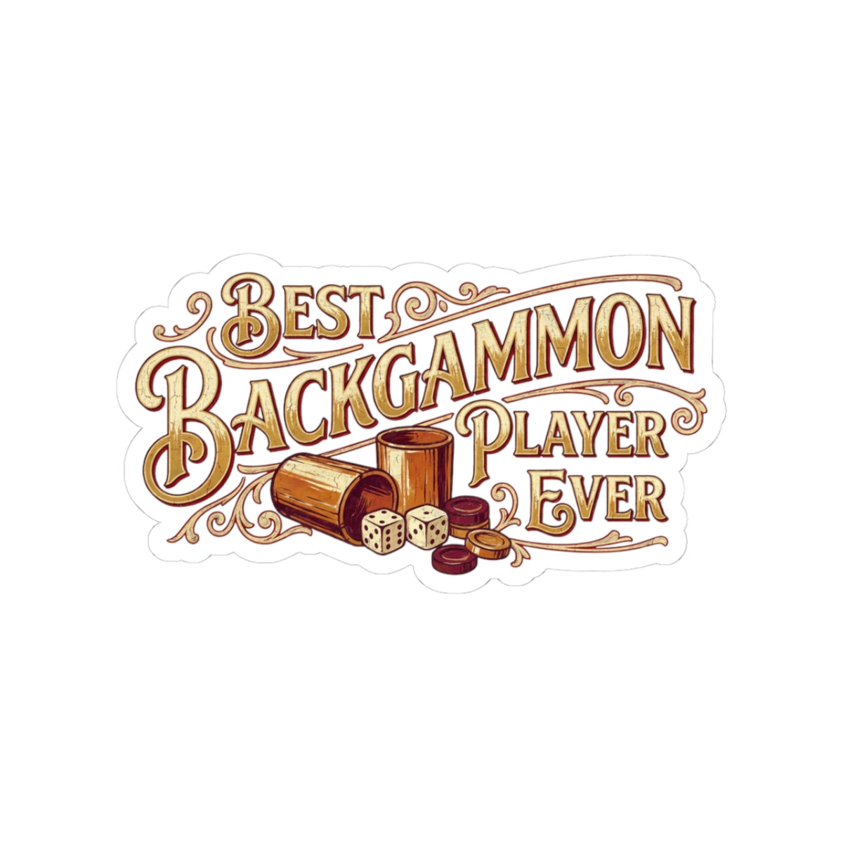 Best Backgammon Player Ever Kiss-Cut Sticker
