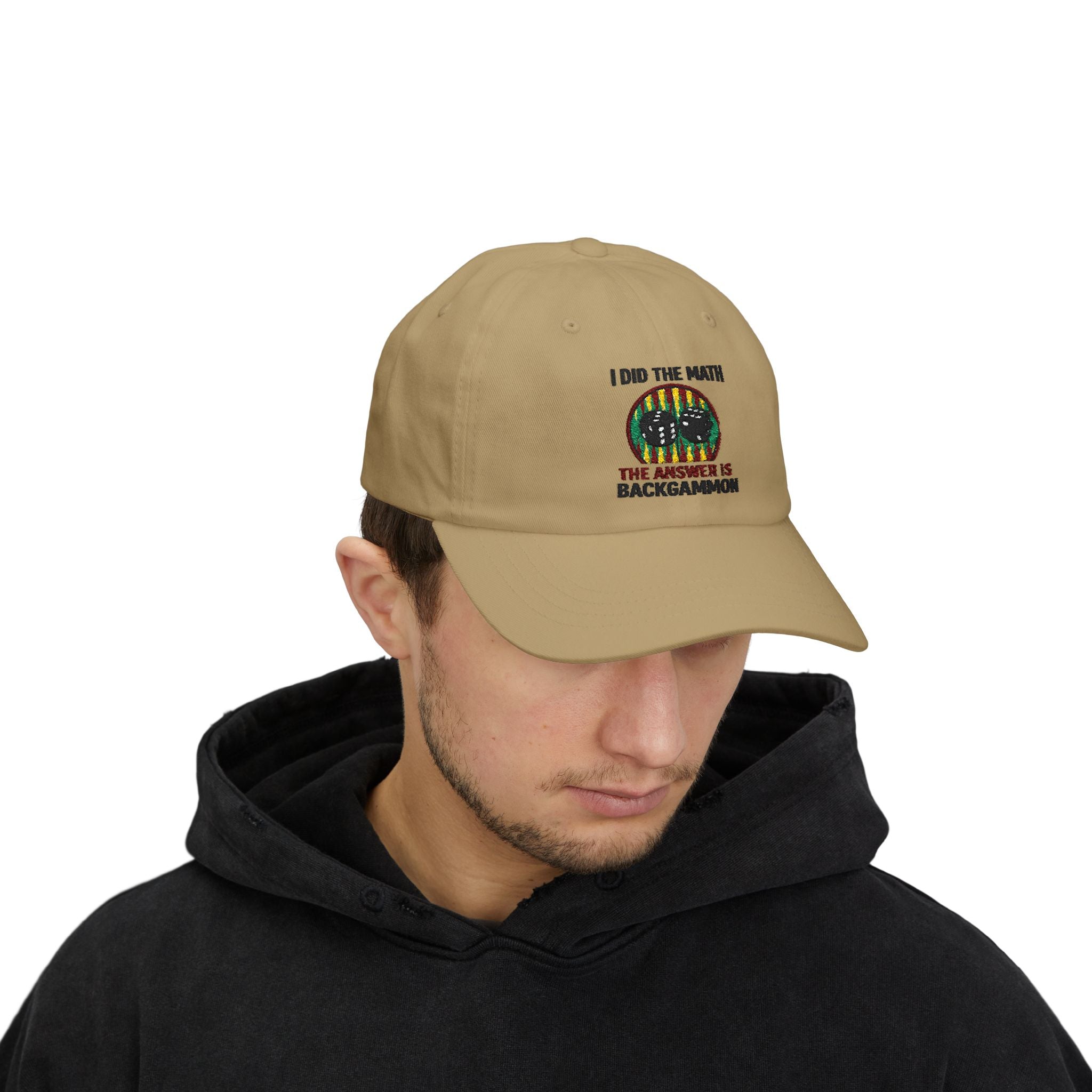 "I Did The Math, The Answer Is Backgammon" Embroidered Baseball Hat