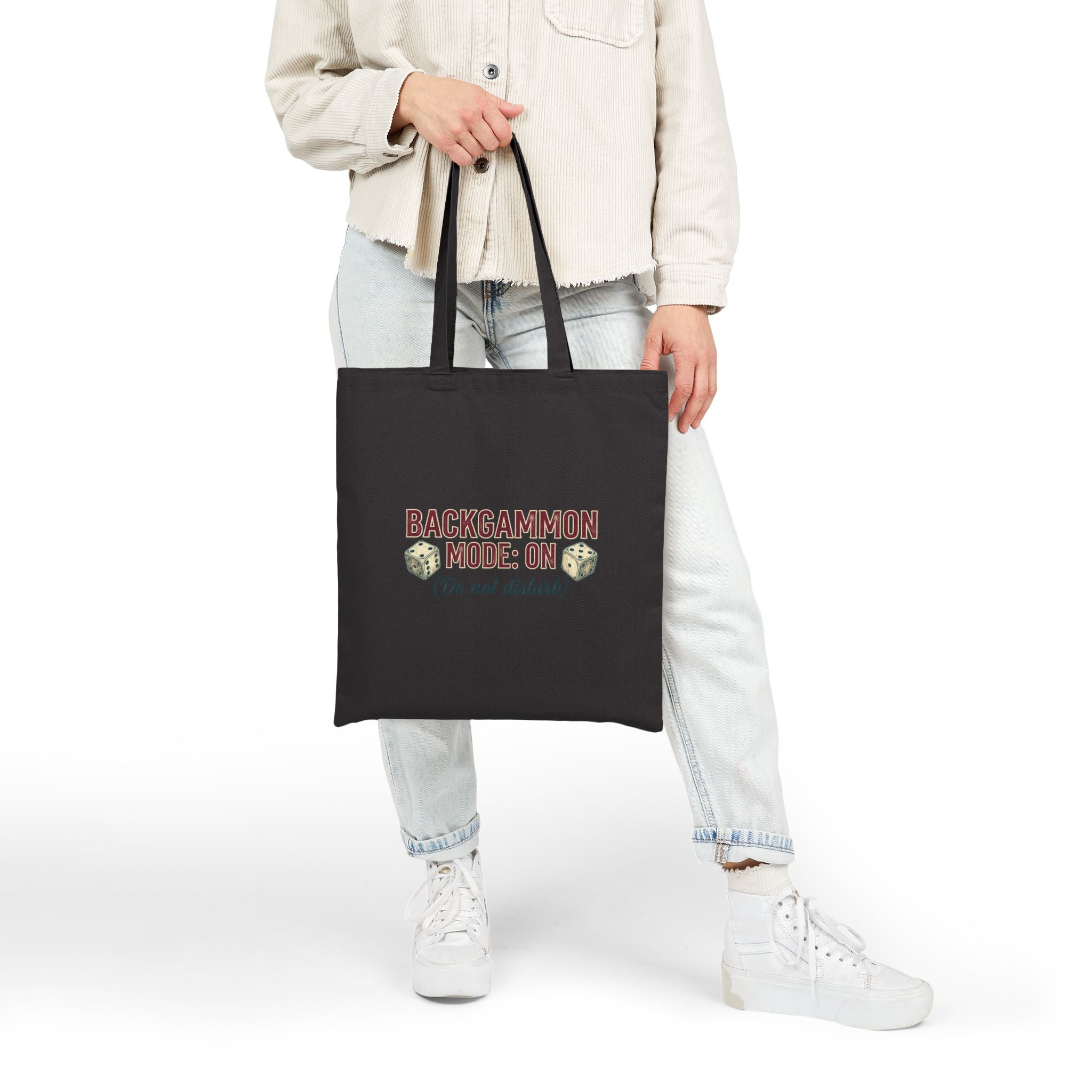 Title: Backgammon Mode: On. Do Not Disturb Cotton Canvas Tote Bag