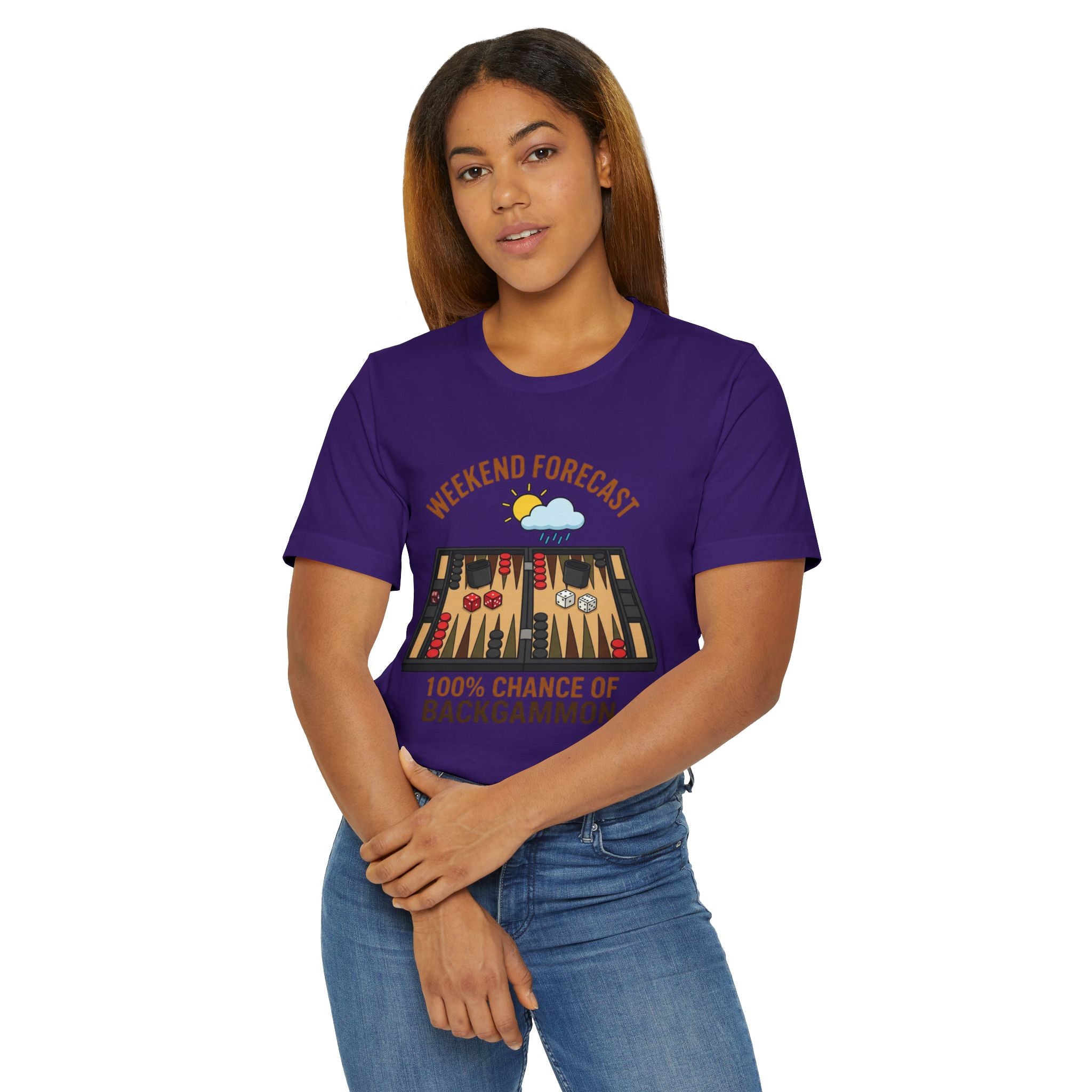 Weekend Forecast: 100% Chance of Backgammon Unisex Jersey T-shirt