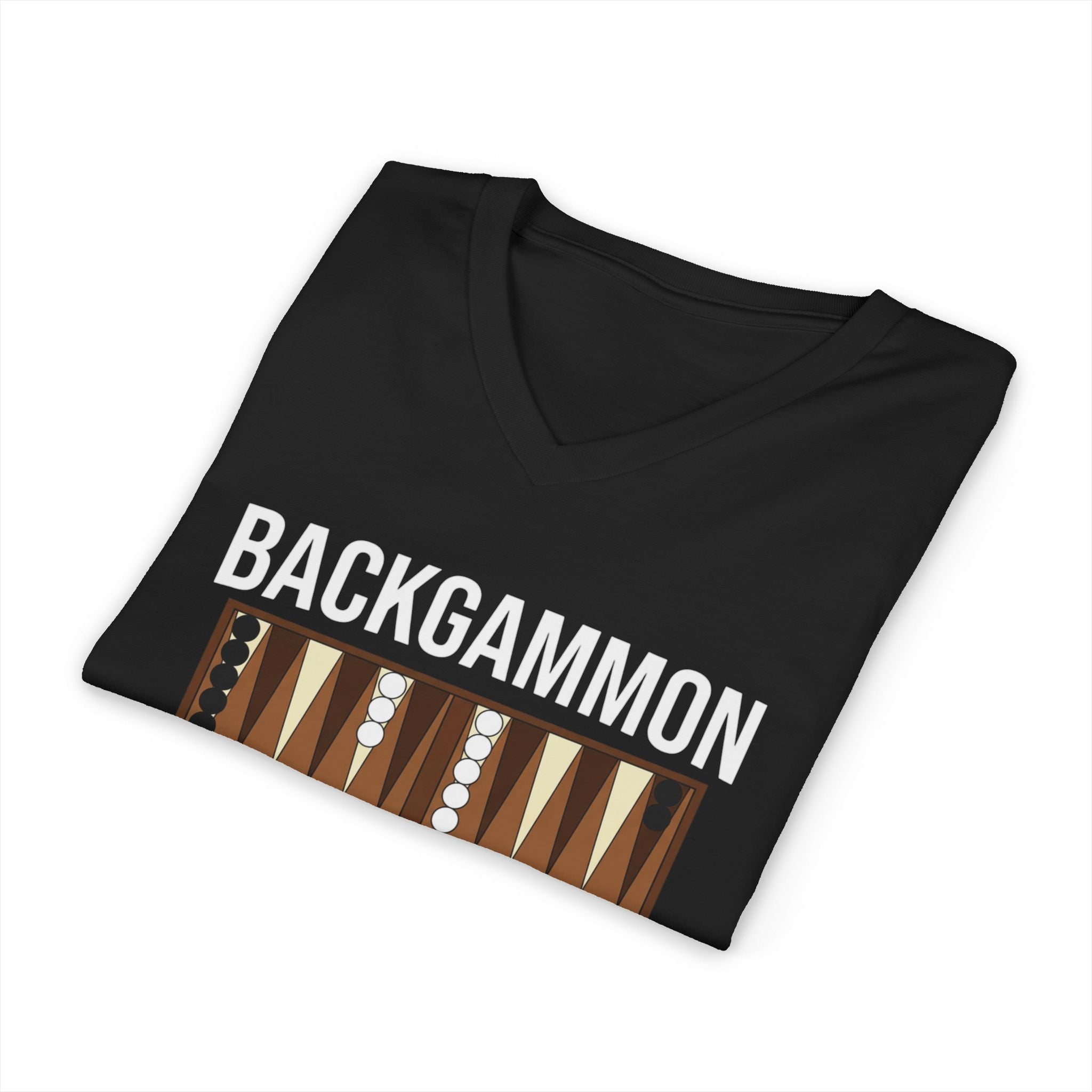 Backgammon University V-Neck Tee — Backgammon Board Graphic Shirt