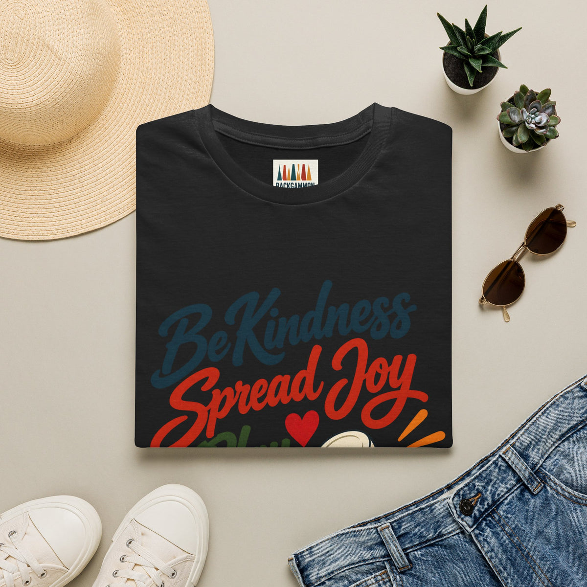 Backgammon T-Shirt — "Be Kindness Spread Joy Play Backgammon"